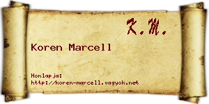 Koren Marcell névjegykártya