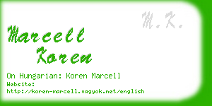 marcell koren business card